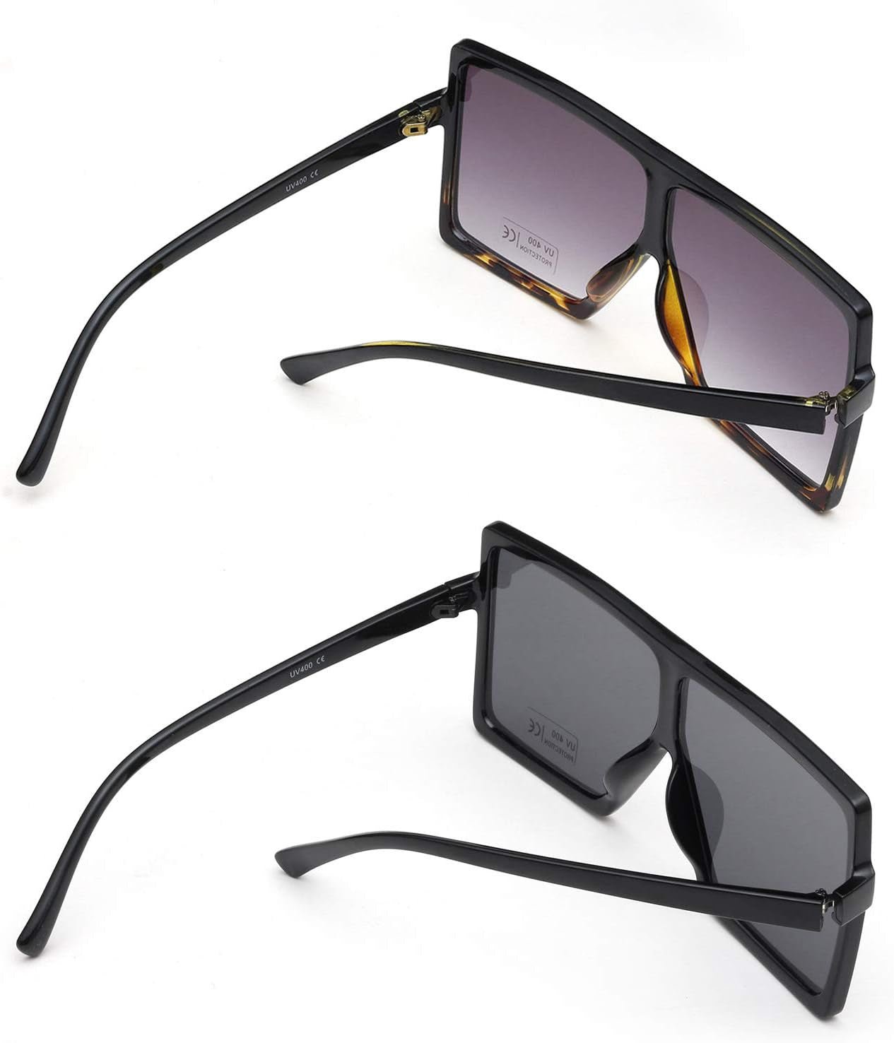 Square Oversized Sunglasses for Women Men Flat Top Fashion Shades - WORLD TIME VISITS