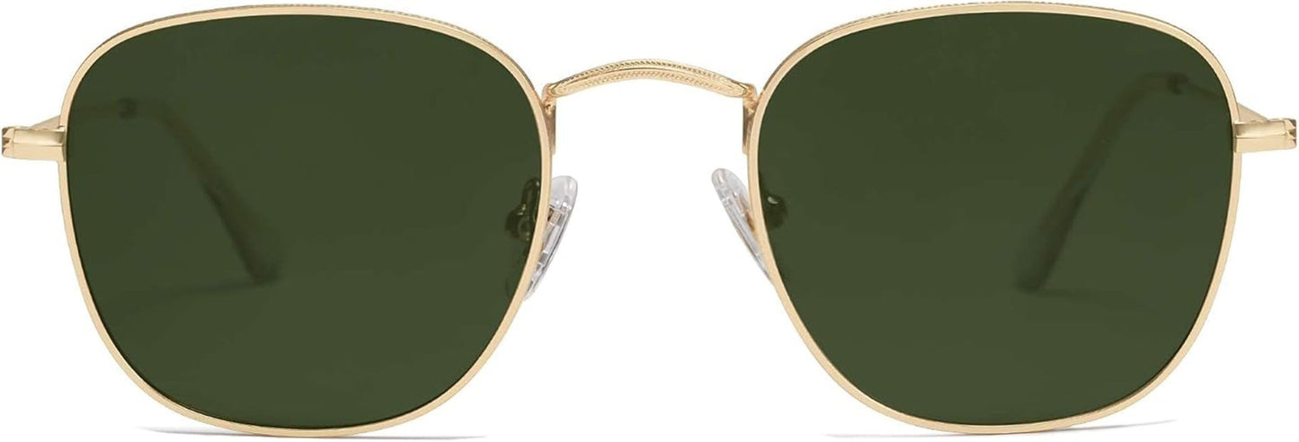 Square Polarized Sunglasses for Men Women Classic Vintage Retro Style - WORLD TIME VISITS