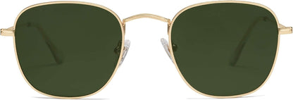 Square Polarized Sunglasses for Men Women Classic Vintage Retro Style - WORLD TIME VISITS