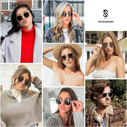 Square Polarized Sunglasses for Men Women Classic Vintage Retro Style - WORLD TIME VISITS
