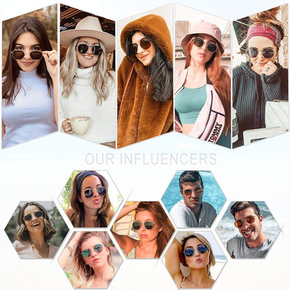 Square Polarized Sunglasses for Women Men Small Hexagonal Polygon Shades SJ1072 - WORLD TIME VISITS