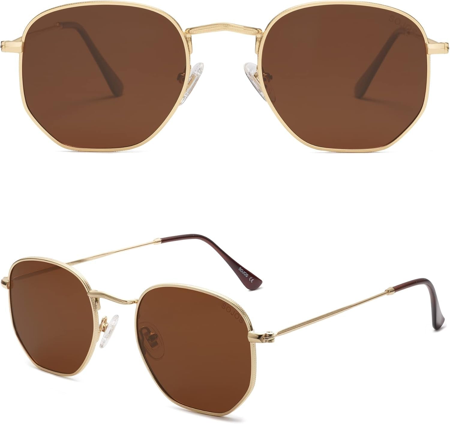 Square Polarized Sunglasses for Women Men Small Hexagonal Polygon Shades SJ1072 - WORLD TIME VISITS