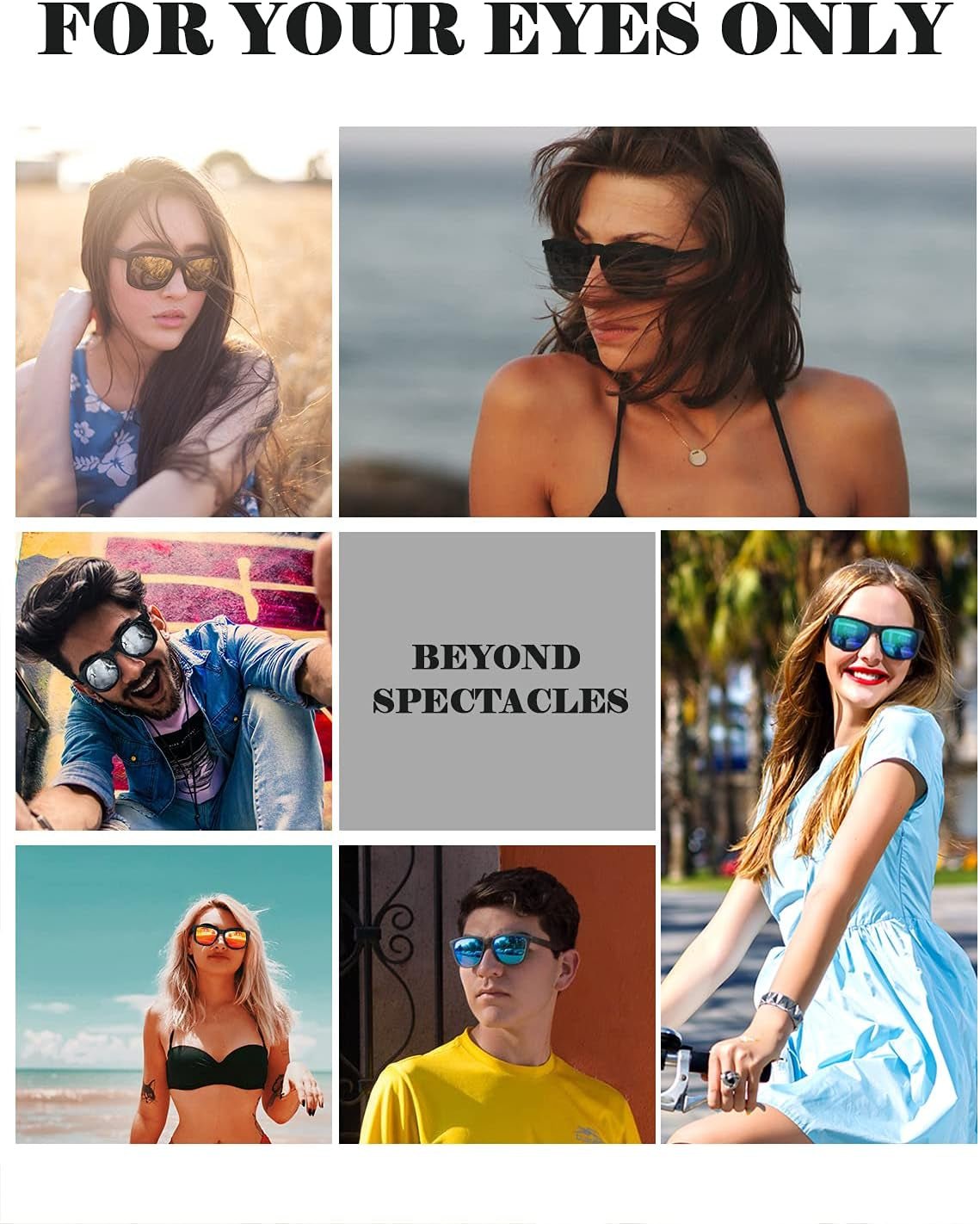 Sunglasses Men Polarized Sun Glasses for Mens Womens Classic Matte Black Frame UV Protection 3Pack - WORLD TIME VISITS