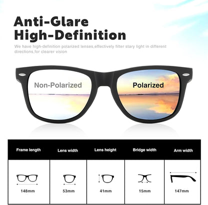 Sunglasses Men Polarized Sunglasses for Womens Trendy Retro Mirror Lens for Driving Fishing UV400 Protection - WORLD TIME VISITS