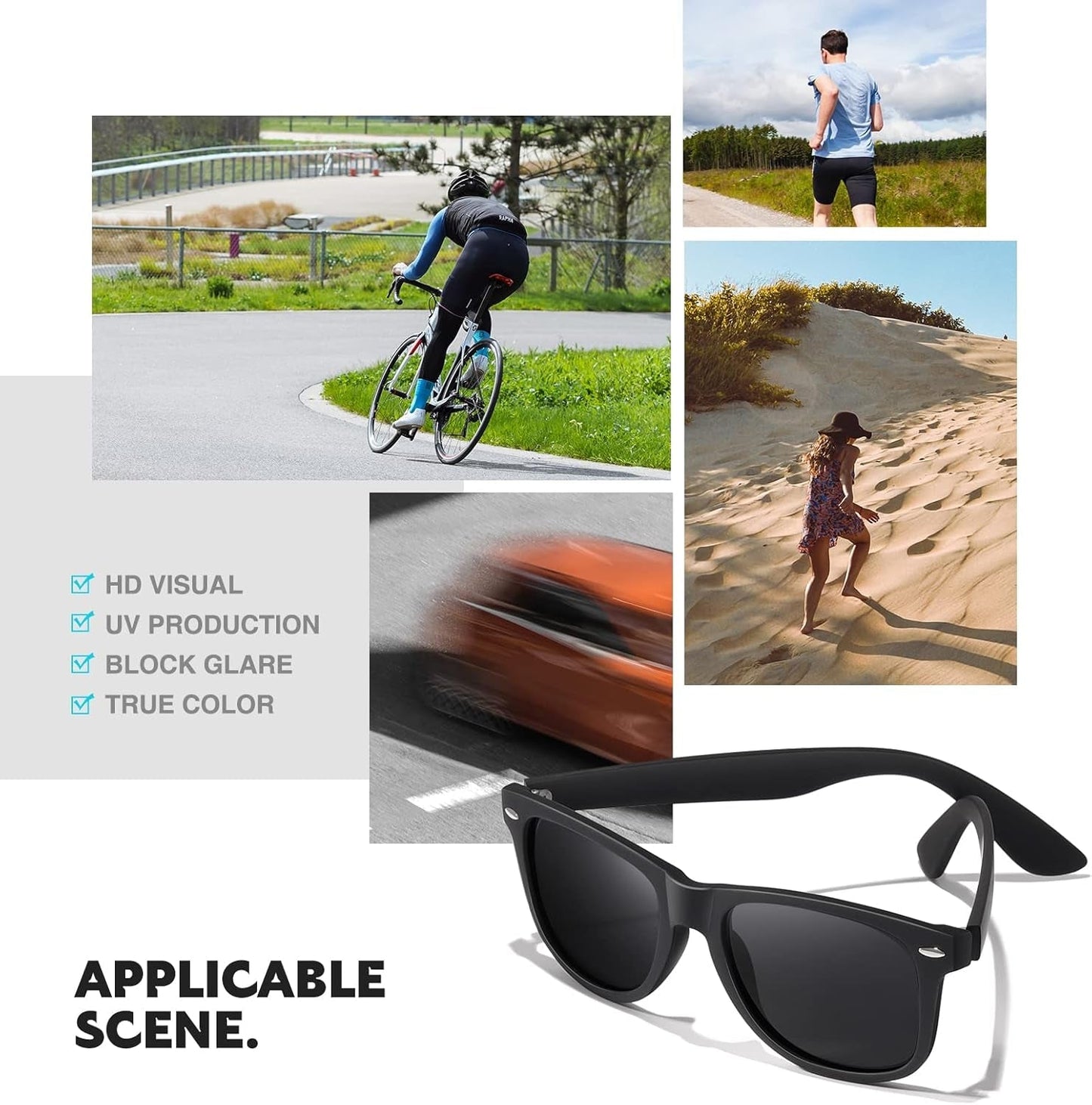 Sunglasses Men Polarized Sunglasses for Womens Trendy Retro Mirror Lens for Driving Fishing UV400 Protection - WORLD TIME VISITS
