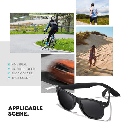 Sunglasses Men Polarized Sunglasses for Womens Trendy Retro Mirror Lens for Driving Fishing UV400 Protection - WORLD TIME VISITS