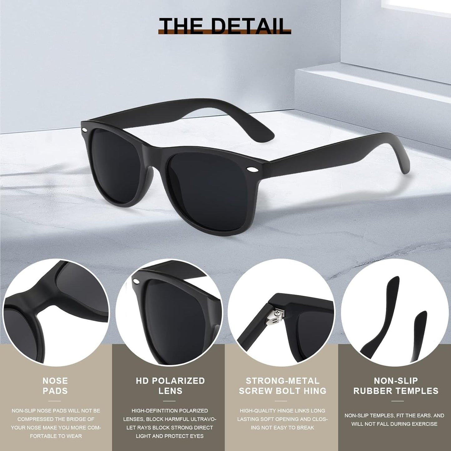 Sunglasses Men Polarized Sunglasses for Womens Trendy Retro Mirror Lens for Driving Fishing UV400 Protection - WORLD TIME VISITS