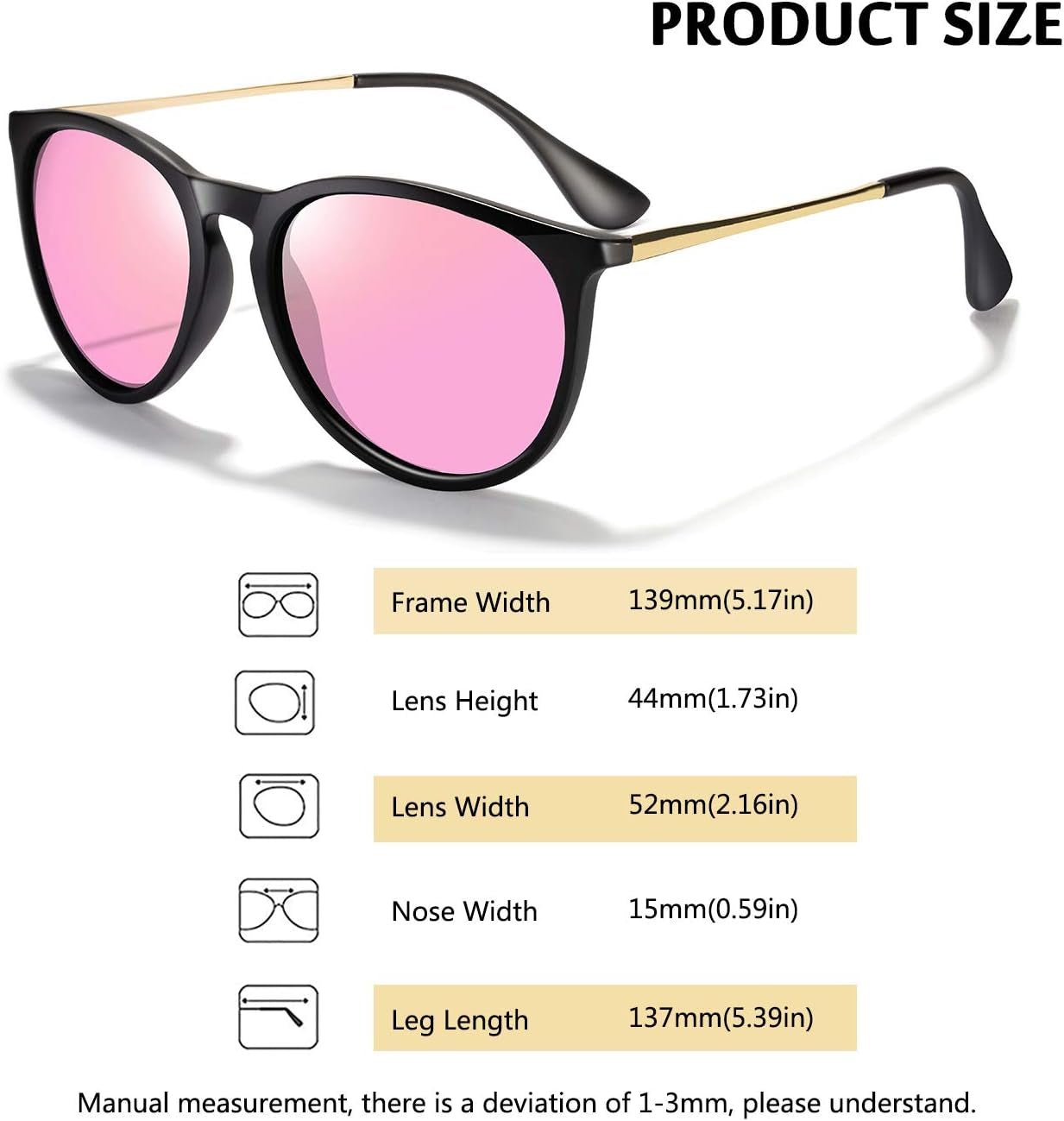 Sunglasses Womens Men Polarized UV Protection Trendy Vintage Retro round Mirrored Lens Sunglasses for Women - WORLD TIME VISITS
