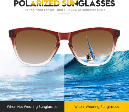Sunglasses Womens Polarized Sunglasses for Mens Womens Retro Mirror Lens for Driving Fishing UV400 Protection - WORLD TIME VISITS