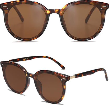 Sunglasses Womens Trendy 2025 Classic round Retro Vintage Shades Large Frame Sunnies SJ2067 - WORLD TIME VISITS