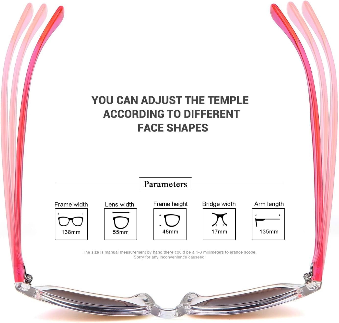 Sunglasses Womens,Classic Square Frame UV400 Mirrored Lens,Sunglasses Fit for Beach,Vacation,Driving - WORLD TIME VISITS