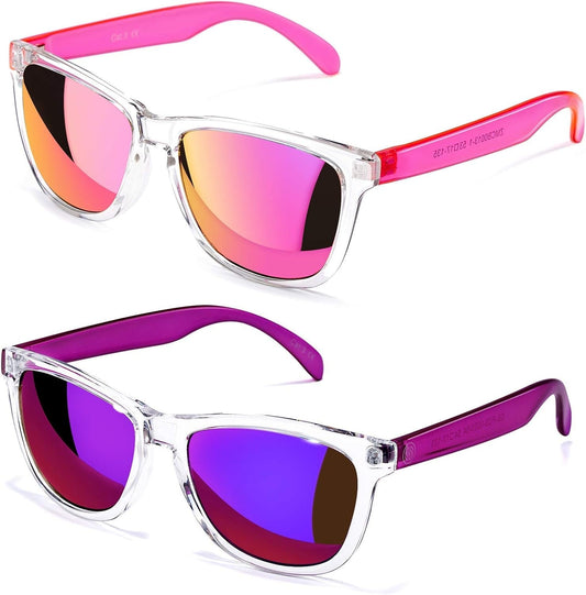 Sunglasses Womens,Classic Square Frame UV400 Mirrored Lens,Sunglasses Fit for Beach,Vacation,Driving - WORLD TIME VISITS