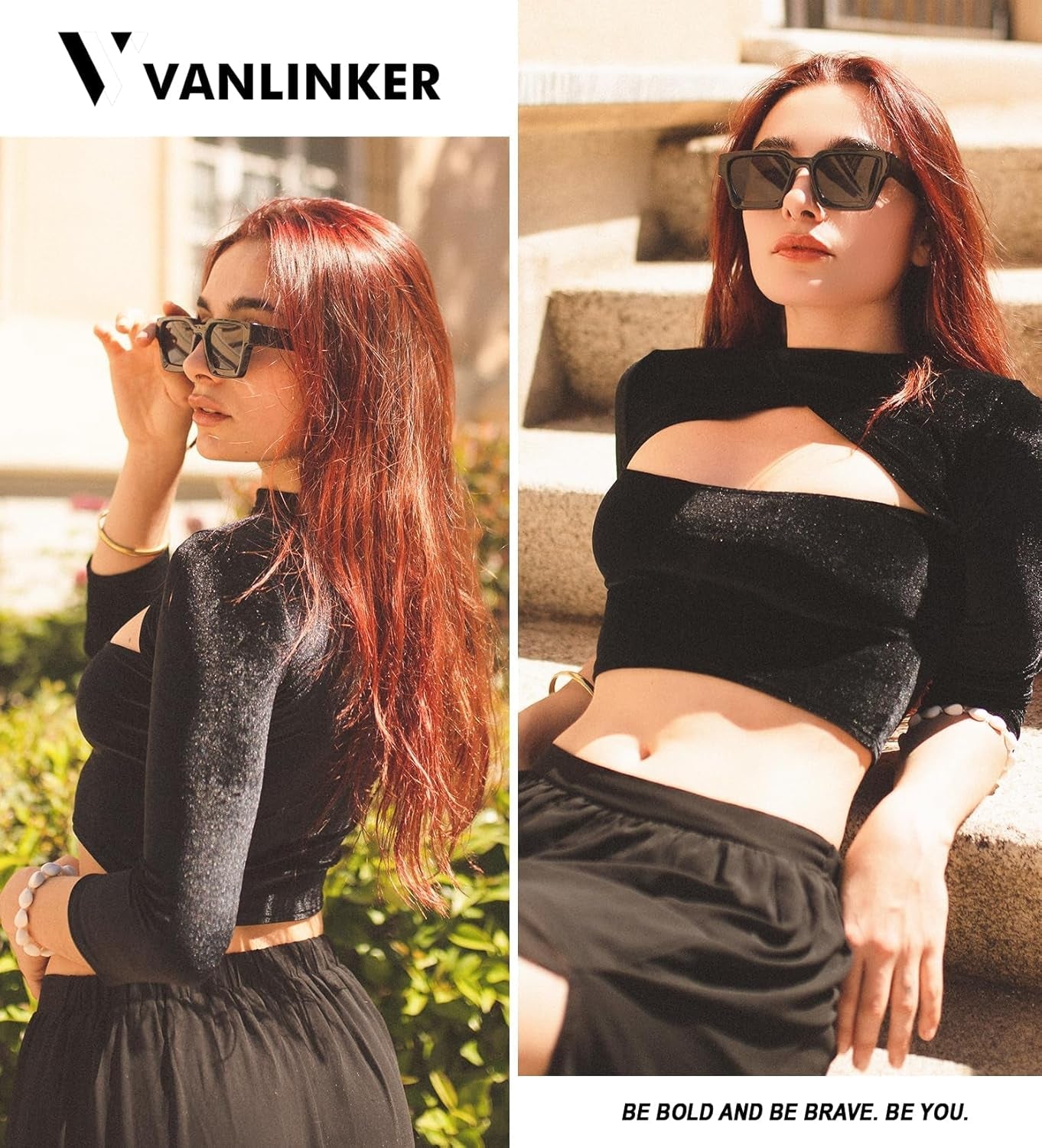 Thick Square Sunglasses for Men Women Retro Chunky Rectangle Shades UV400 Protection VL9731 - WORLD TIME VISITS