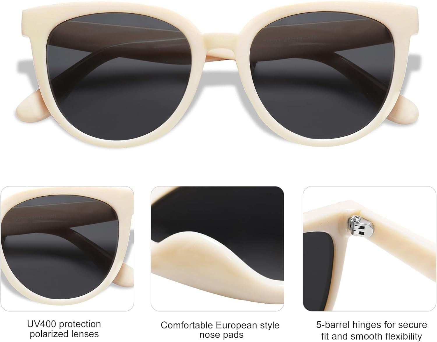 Trendy Cat Eye round Polarized Sunglasses for Women Fashion UV Protection Sunnies Sunglasses SJ2175 - WORLD TIME VISITS