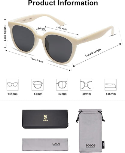 Trendy Cat Eye round Polarized Sunglasses for Women Fashion UV Protection Sunnies Sunglasses SJ2175 - WORLD TIME VISITS