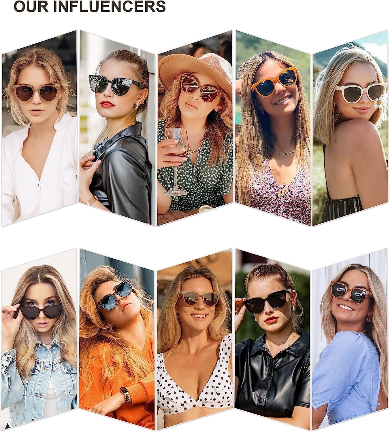 Trendy Cat Eye round Polarized Sunglasses for Women Fashion UV Protection Sunnies Sunglasses SJ2175 - WORLD TIME VISITS
