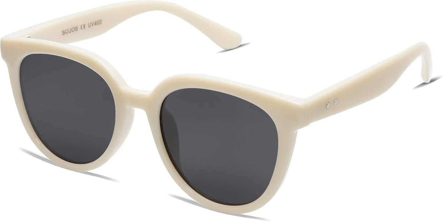 Trendy Cat Eye round Polarized Sunglasses for Women Fashion UV Protection Sunnies Sunglasses SJ2175 - WORLD TIME VISITS