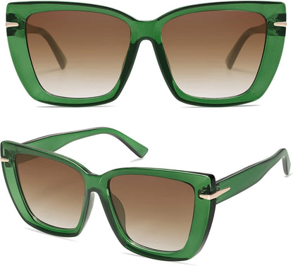 Trendy Large Oversized Cat Eye Sunglasses for Women 70S UV400 Designer Shades SJ2231 - WORLD TIME VISITS