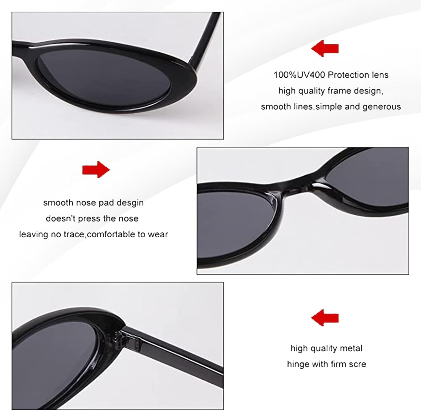 Trendy Oval Sunglasses Women 90’S Vintage Sun Glasses Fashion Tinted Glasses UV400 Protection - WORLD TIME VISITS