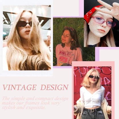 Trendy Oval Sunglasses Women 90’S Vintage Sun Glasses Fashion Tinted Glasses UV400 Protection - WORLD TIME VISITS