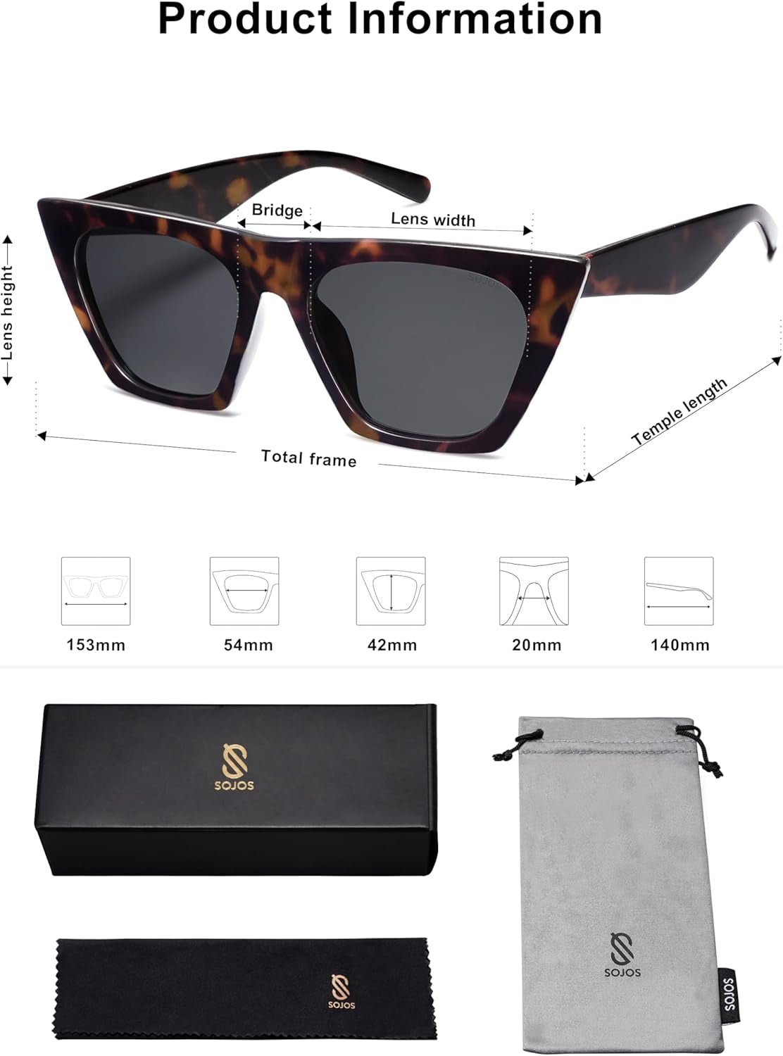 Trendy Oversized Square Cateye Polarized Sunglasses Womens Big Frame Shades SJ2115 - WORLD TIME VISITS