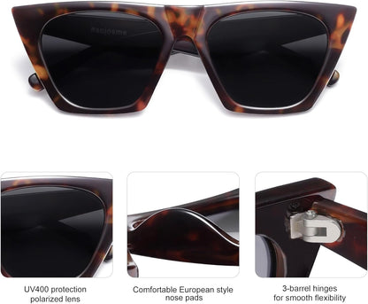 Trendy Oversized Square Cateye Polarized Sunglasses Womens Big Frame Shades SJ2115 - WORLD TIME VISITS