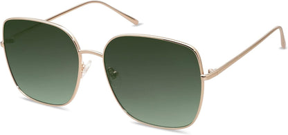 Trendy Oversized Square Metal Frame Sunglasses for Women Men Retro Big Flat Lens UV Protection Sunglasses SJ1146 - WORLD TIME VISITS
