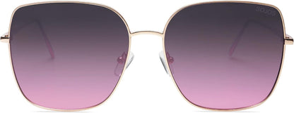 Trendy Oversized Square Metal Frame Sunglasses for Women Men Retro Big Flat Lens UV Protection Sunglasses SJ1146 - WORLD TIME VISITS