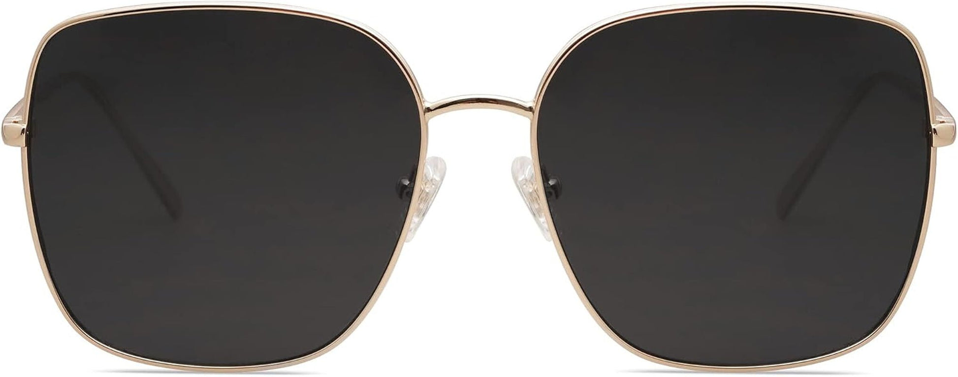 Trendy Oversized Square Metal Frame Sunglasses for Women Men Retro Big Flat Lens UV Protection Sunglasses SJ1146 - WORLD TIME VISITS