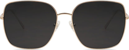 Trendy Oversized Square Metal Frame Sunglasses for Women Men Retro Big Flat Lens UV Protection Sunglasses SJ1146 - WORLD TIME VISITS