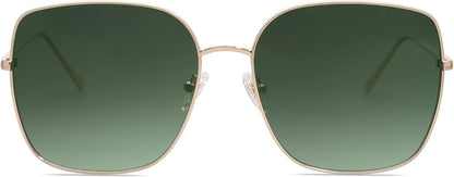 Trendy Oversized Square Metal Frame Sunglasses for Women Men Retro Big Flat Lens UV Protection Sunglasses SJ1146 - WORLD TIME VISITS