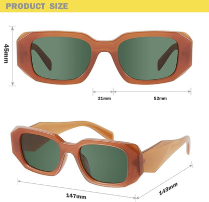 Trendy Rectangle Sunglasses for Women Men - Goulding - WORLD TIME VISITS