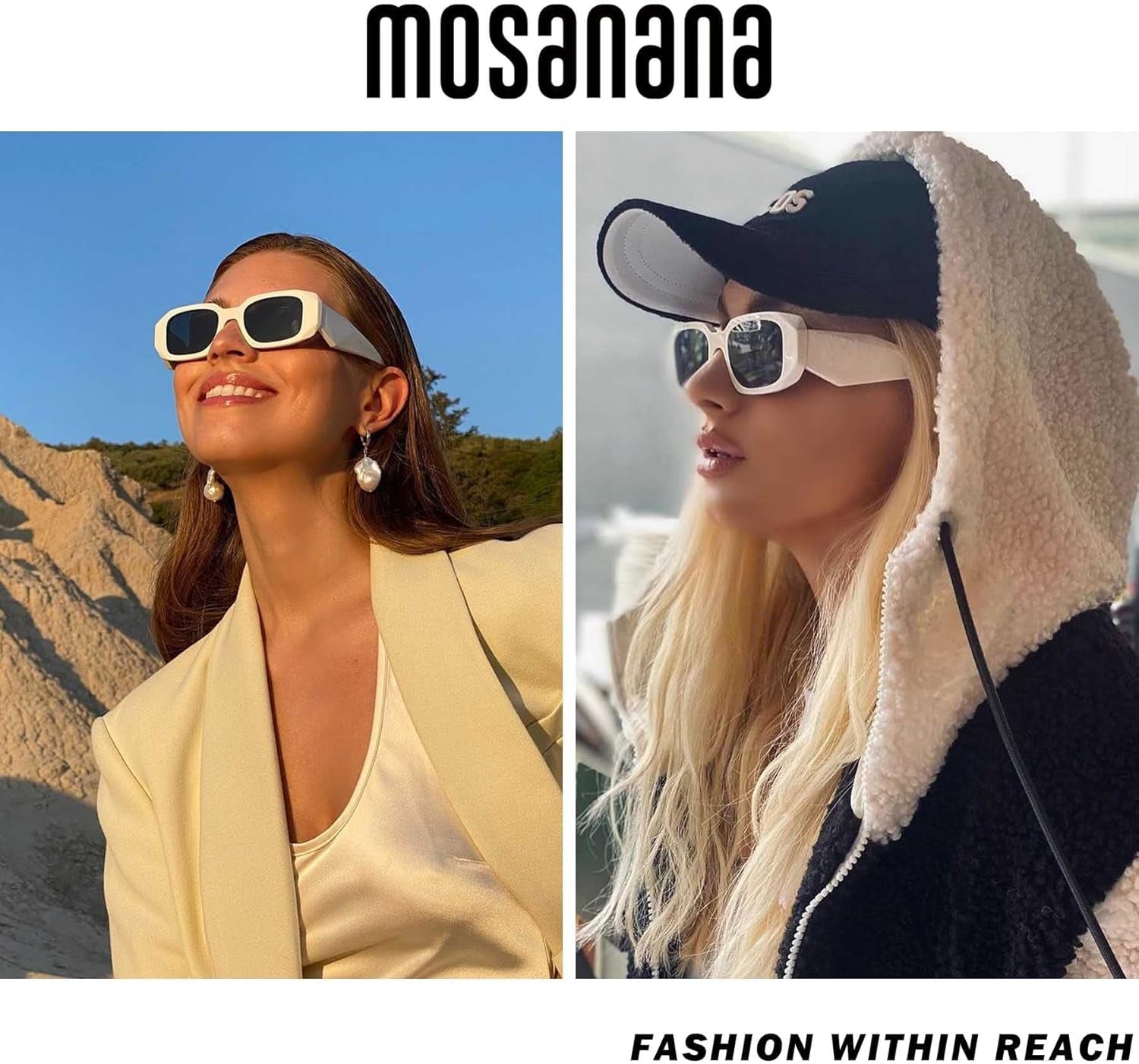 Trendy Rectangle Sunglasses for Women Men - Goulding - WORLD TIME VISITS