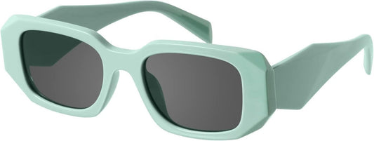 Trendy Rectangle Sunglasses for Women Men Light Green Avocado Vintage Retro Fashion Cool 90S Cute Funky Stylish Chunky Goulding - WORLD TIME VISITS