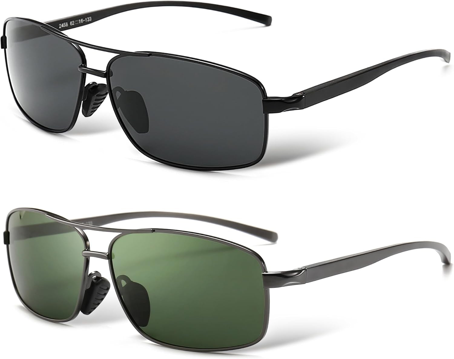 Ultra Lightweight Rectangular Polarized Sunglasses UV400 Protection - WORLD TIME VISITS