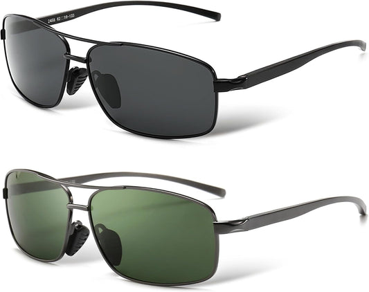 Ultra Lightweight Rectangular Polarized Sunglasses UV400 Protection - WORLD TIME VISITS