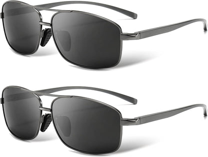 Ultra Lightweight Rectangular Polarized Sunglasses UV400 Protection - WORLD TIME VISITS