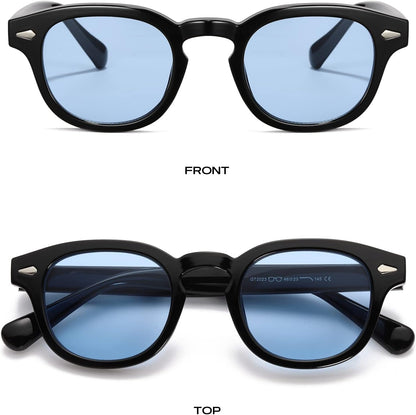 Unisex Vintage Retro round Style Tinted Sunglasses for Men Women Fashion Circle Sun Glasses 46Mm - WORLD TIME VISITS