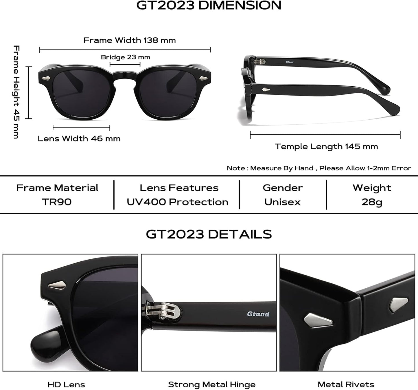Unisex Vintage Retro round Style Tinted Sunglasses for Men Women Fashion Circle Sun Glasses 46Mm - WORLD TIME VISITS