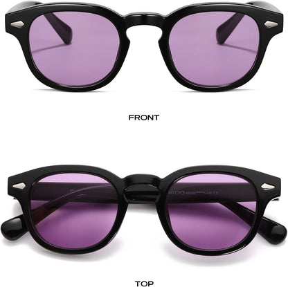 Unisex Vintage Retro round Style Tinted Sunglasses for Men Women Fashion Circle Sun Glasses 46Mm - WORLD TIME VISITS