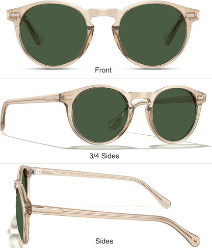 Vintage Polarized Sunglasses for Men UV400 Protection Retro Fashion Eyewear Hand - Crafted Acetate Frame CA5288L - WORLD TIME VISITS