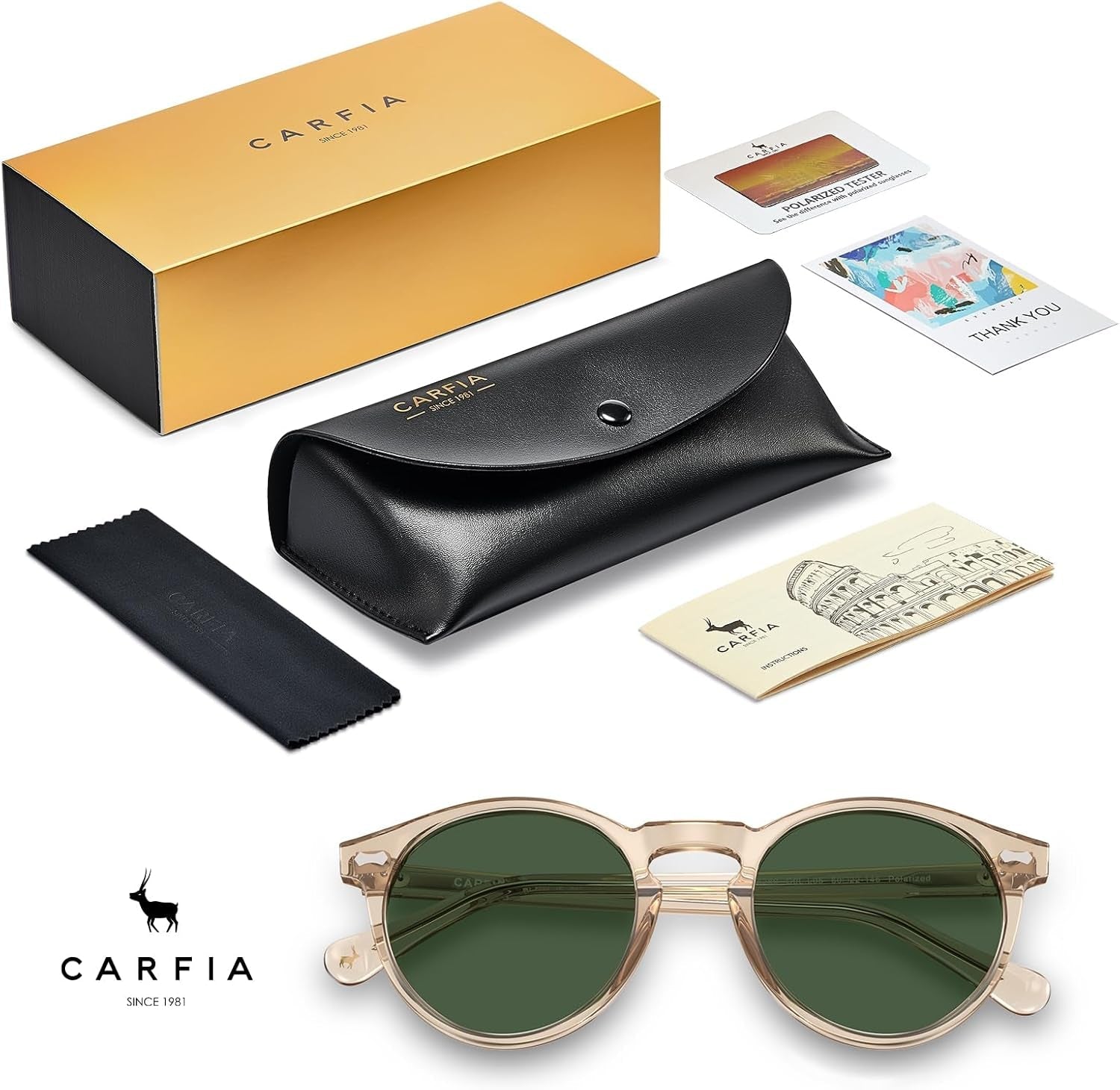 Vintage Polarized Sunglasses for Men UV400 Protection Retro Fashion Eyewear Hand - Crafted Acetate Frame CA5288L - WORLD TIME VISITS