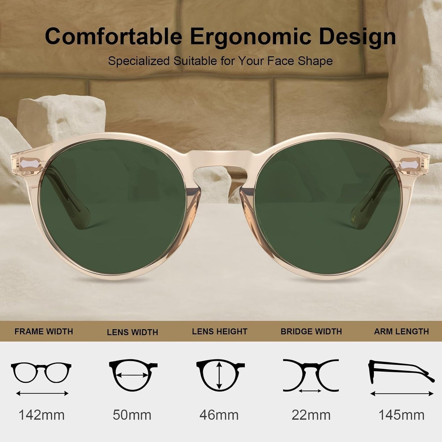 Vintage Polarized Sunglasses for Men UV400 Protection Retro Fashion Eyewear Hand - Crafted Acetate Frame CA5288L - WORLD TIME VISITS