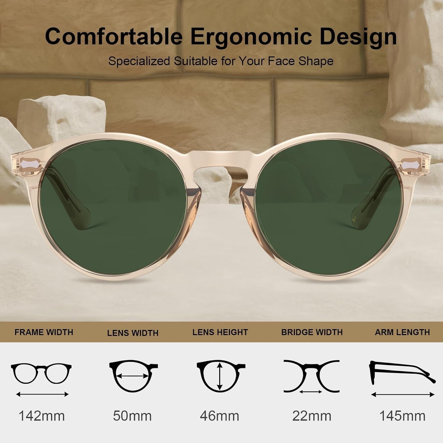 Vintage Polarized Sunglasses for Men UV400 Protection Retro Fashion Eyewear Hand - Crafted Acetate Frame CA5288L - WORLD TIME VISITS