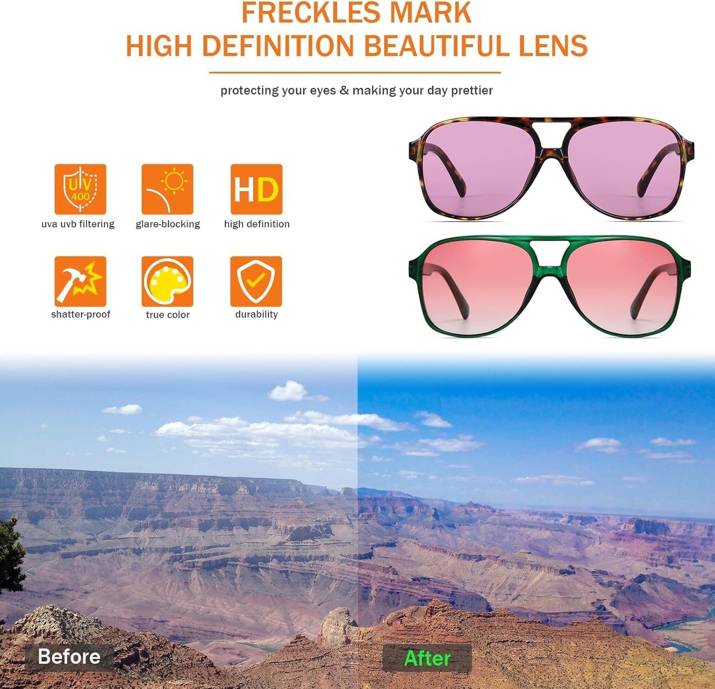 Vintage Retro 70S Sunglasses for Women Men Classic Large Square Aviator Trendy Glasses - WORLD TIME VISITS