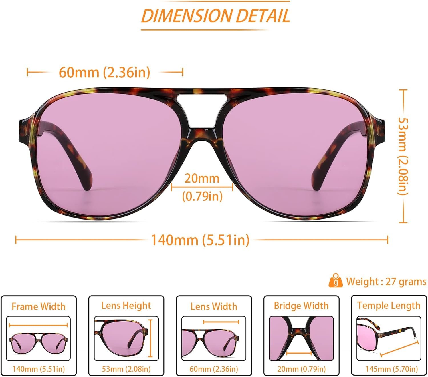 Vintage Retro 70S Sunglasses for Women Men Classic Large Square Aviator Trendy Glasses - WORLD TIME VISITS