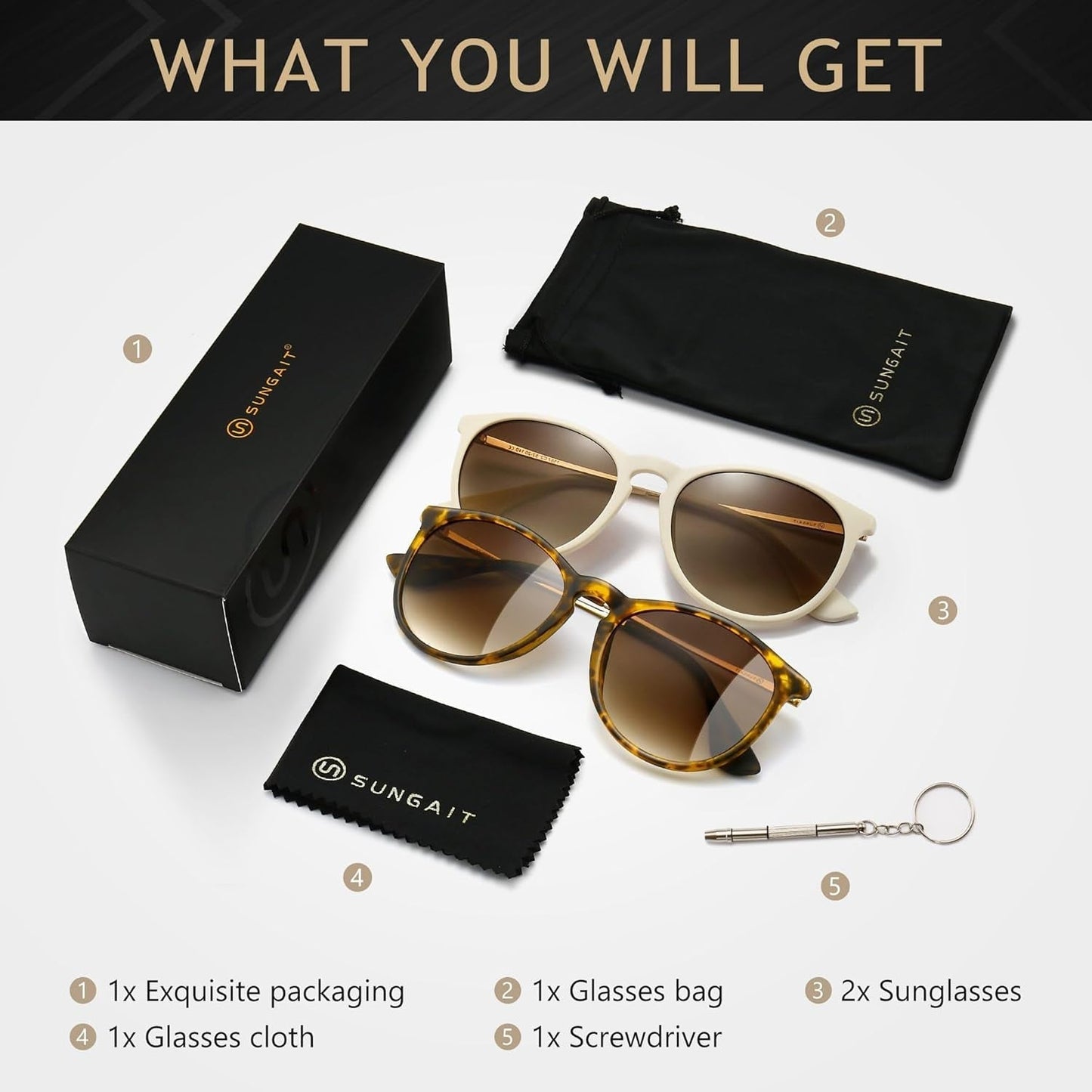 Vintage round Sunglasses for Women Men Classic Retro Designer Style - WORLD TIME VISITS