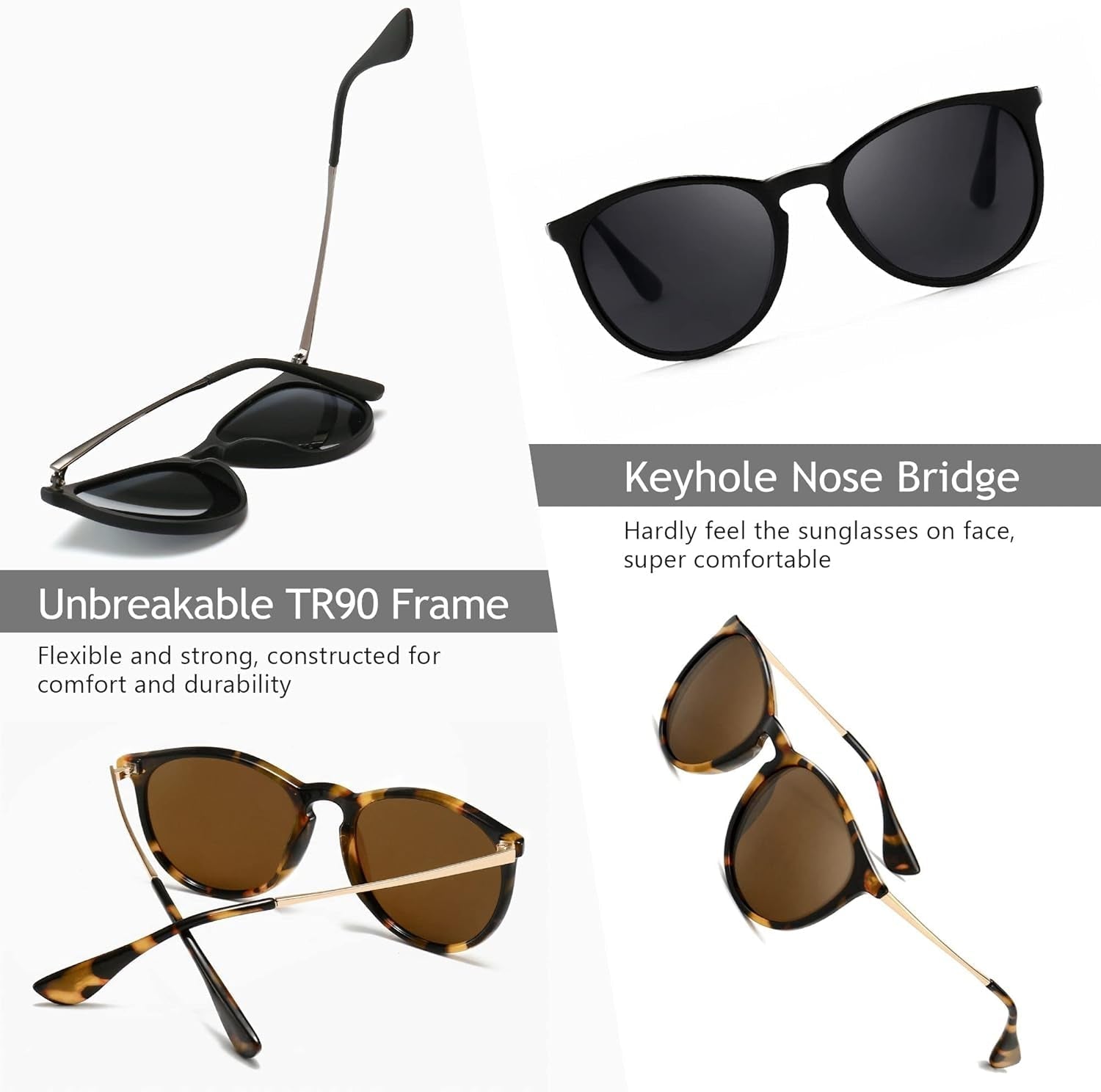 Vintage round Sunglasses for Women Men Classic Retro Designer Style - WORLD TIME VISITS