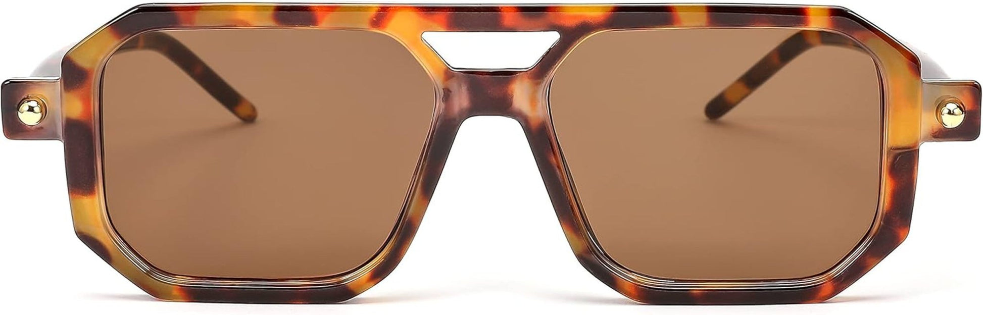 Vintage Square 70S Flat Aviator Sunglasses Women Men Classic Retro Stylish Frame UV400 Sunglasses B2622 - WORLD TIME VISITS