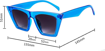 Vintage Square Cat Eye Sunglasses Women Trendy Cateye Sunglasses B2473 - WORLD TIME VISITS